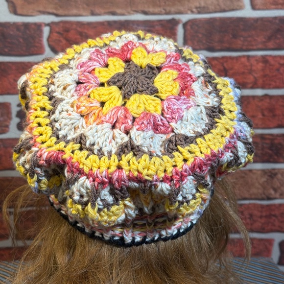? Left Hook Artisan™️ City Tulips Crocheted Newsboy Hat — Multicolor — OS